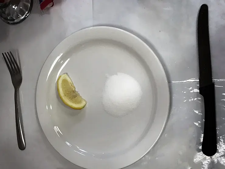 plate with salt and lime