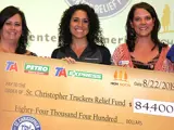 3 women holding a check